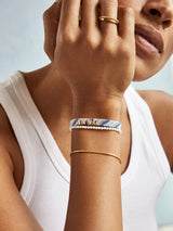 BaubleBar Custom Woven Friendship Bracelet - Blue Ombre Stripe - Customizable bracelet