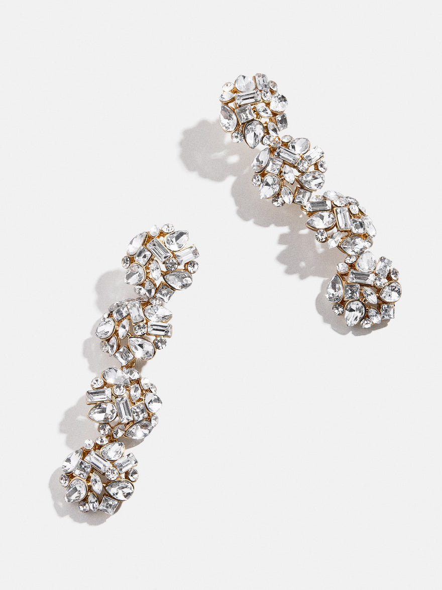 Crystal Cluster Statement Drops - Gold/Pavé