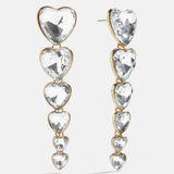 Heart Crystal Statement Drops - Gold/Pavé