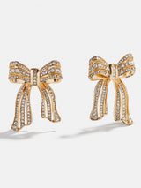 BaubleBar Perfectly Tied Bow Statement Earrings - Bow - 
    Gold statement studs 
  
