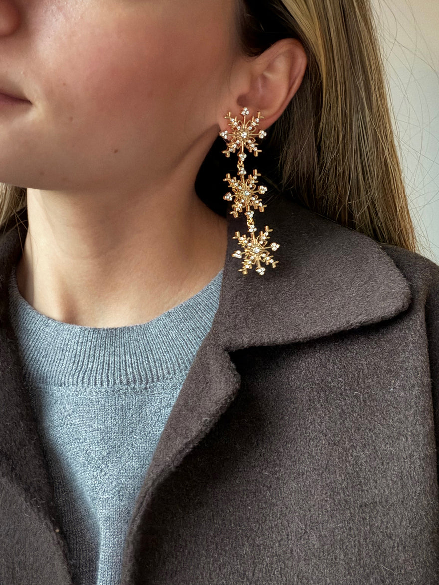 Festive Flurries Snowflake Drop Earrings - Snowflake