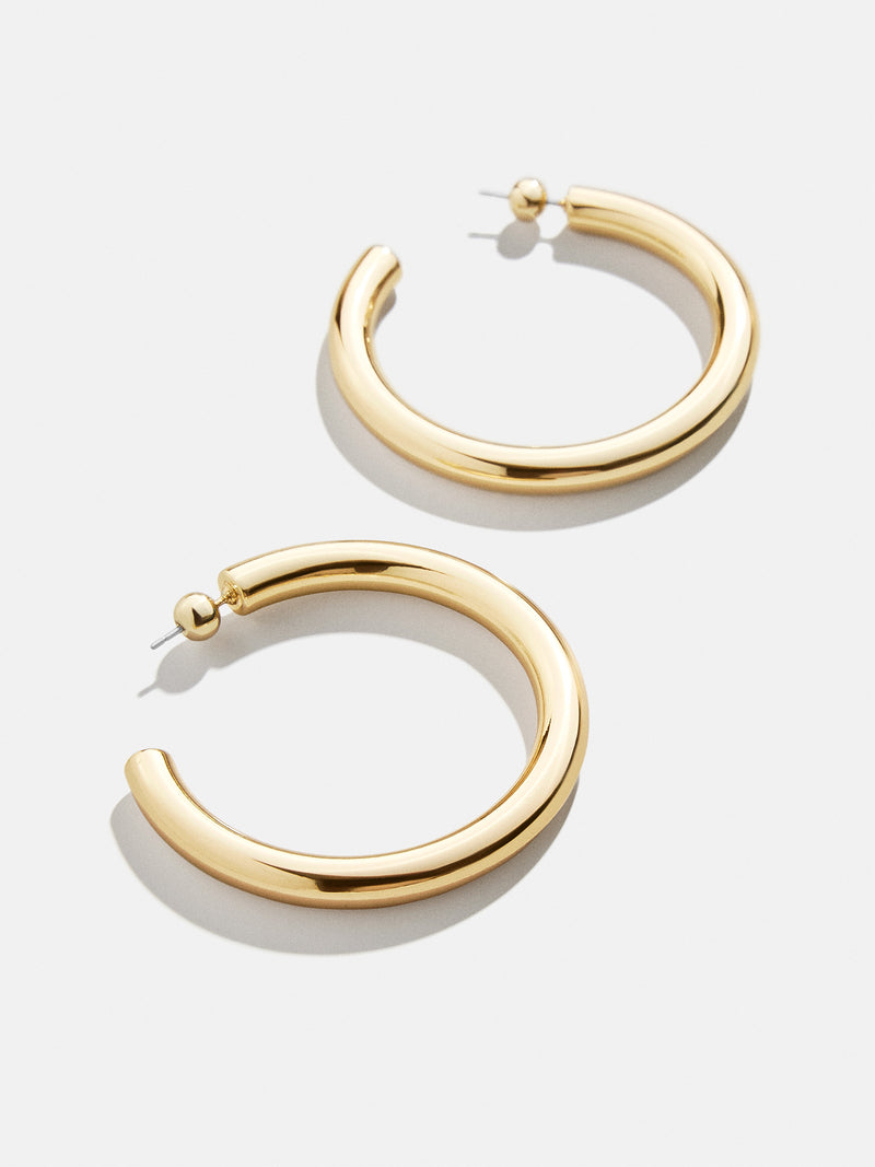 BaubleBar Dalilah Earrings - 46MM - 
    Thin gold hoops
  
