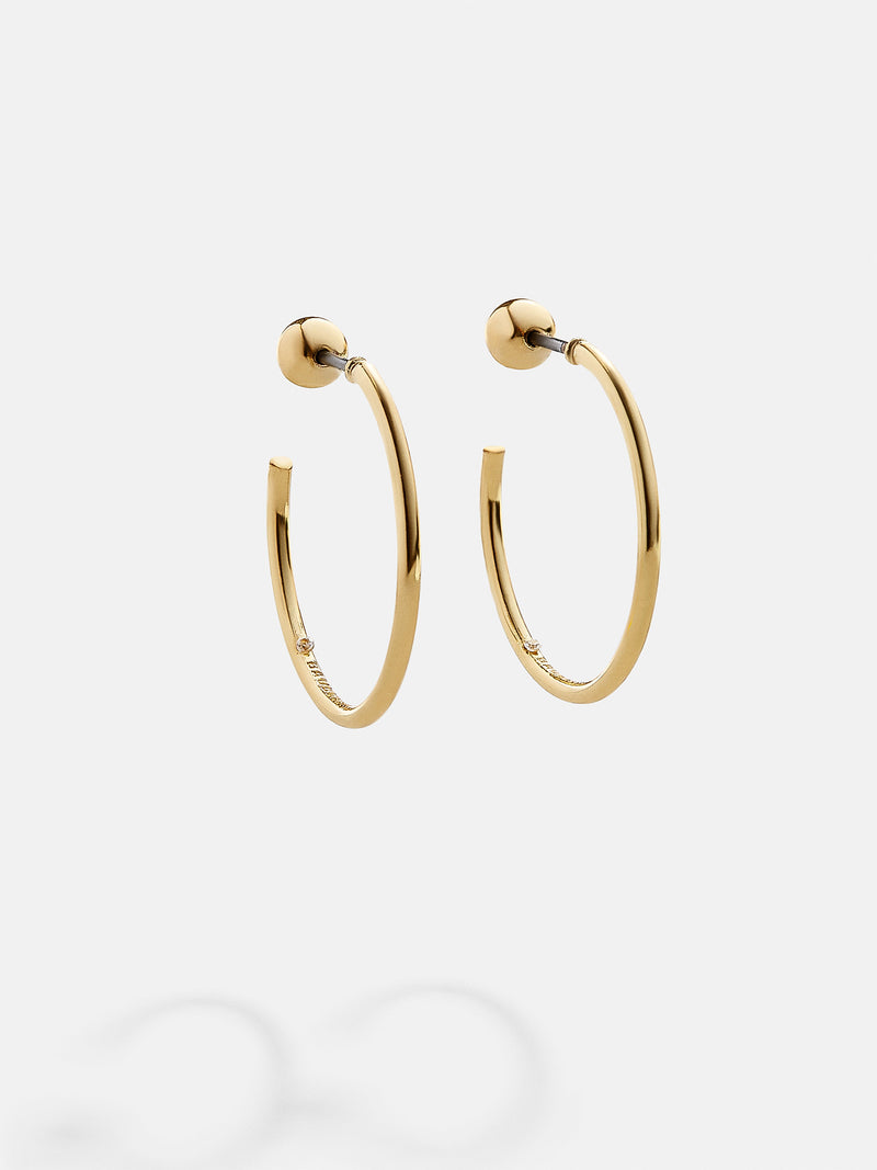 BaubleBar Dalilah Earrings - 20MM - 
    Thin gold hoops
  
