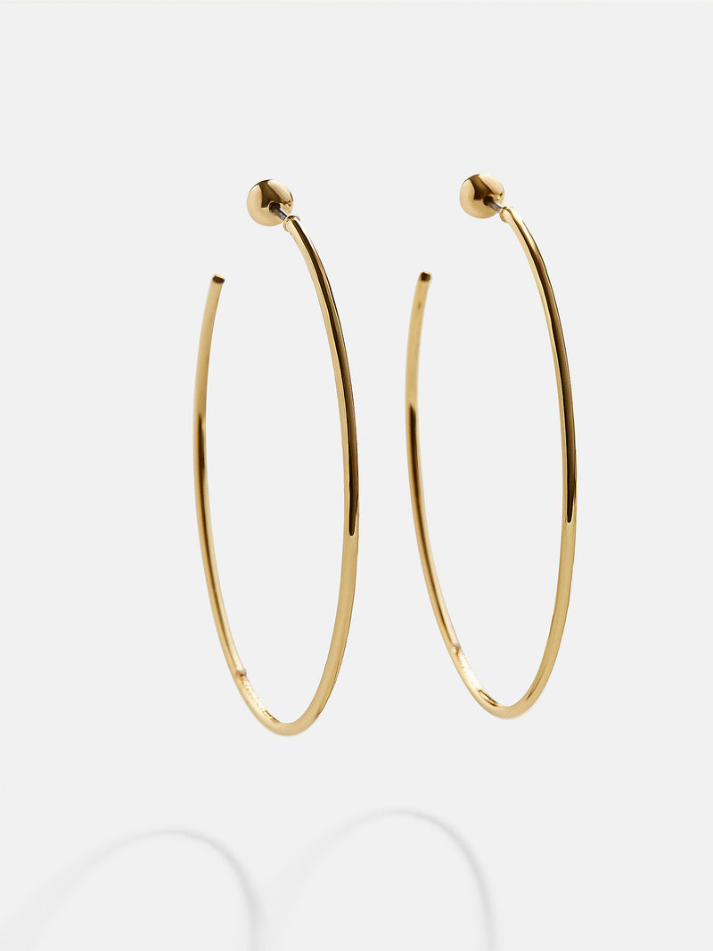 BaubleBar Dalilah Earrings - 46MM - 
    Thin gold hoops
  
