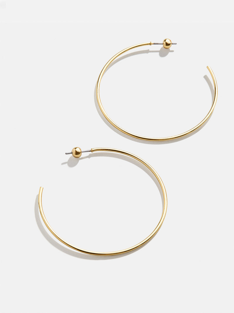 BaubleBar Dalilah Earrings - 46MM - Thin gold hoops