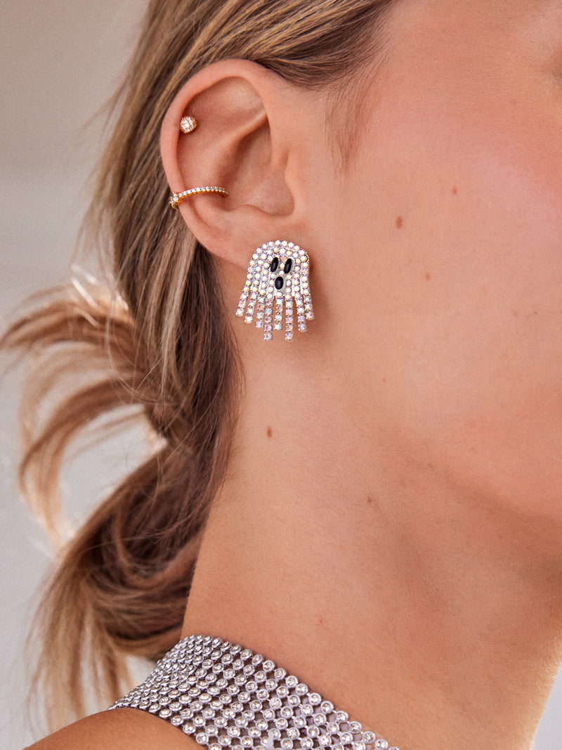BaubleBar Spooked Out Earrings - Ghost Earrings - Halloween crystal ghost earrings