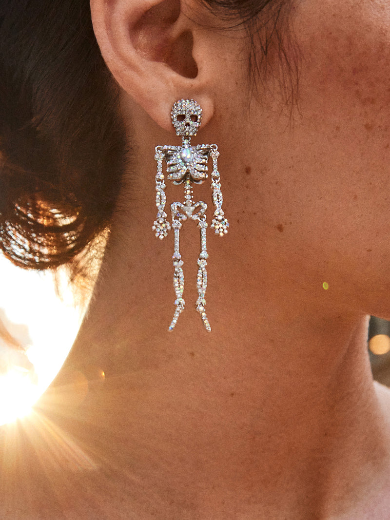 BaubleBar Standard - Halloween skeleton statement earrings - Offered in multiple sizes