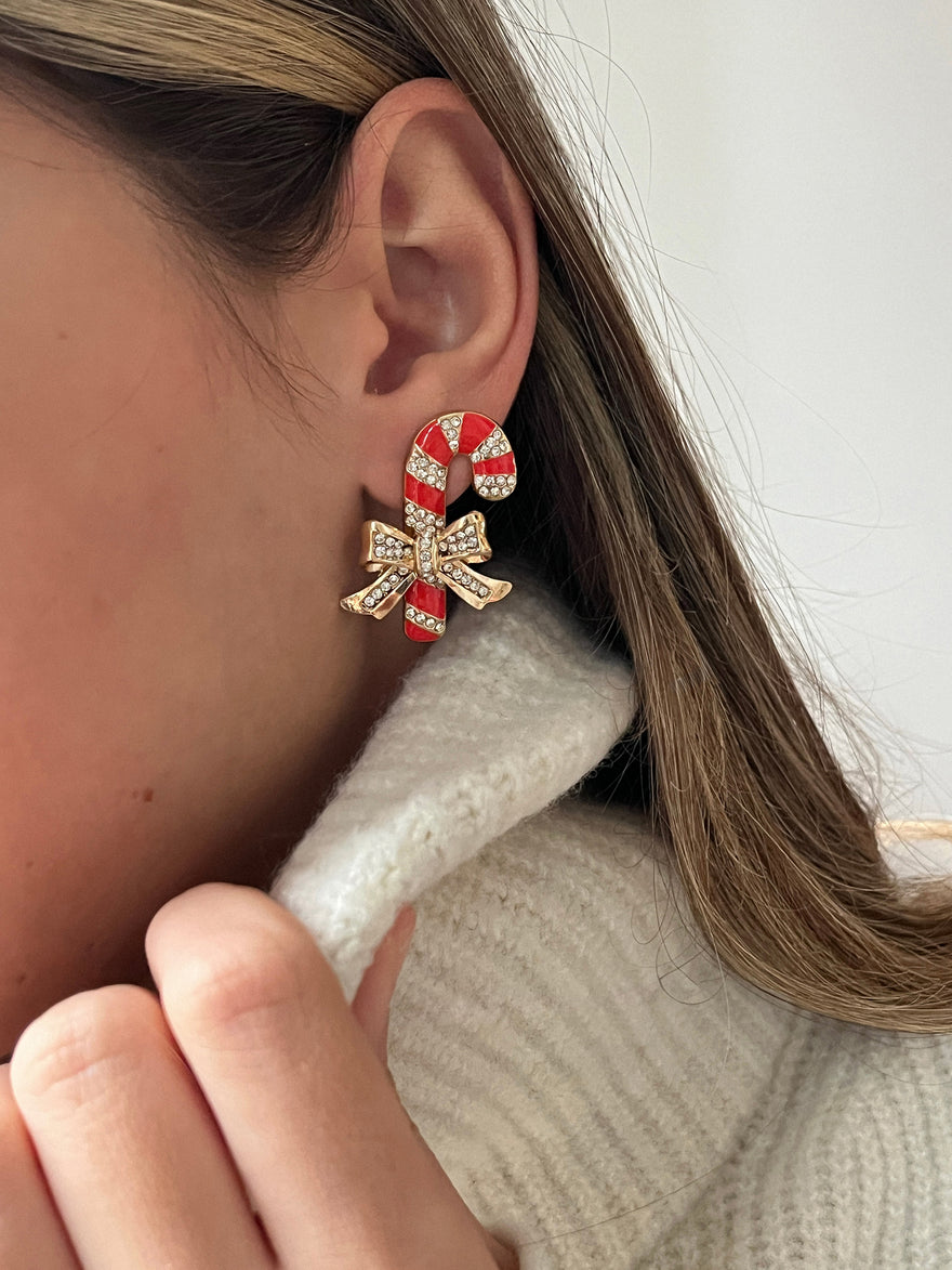Minty Fresh Candy Cane Earrings - Candy Cane