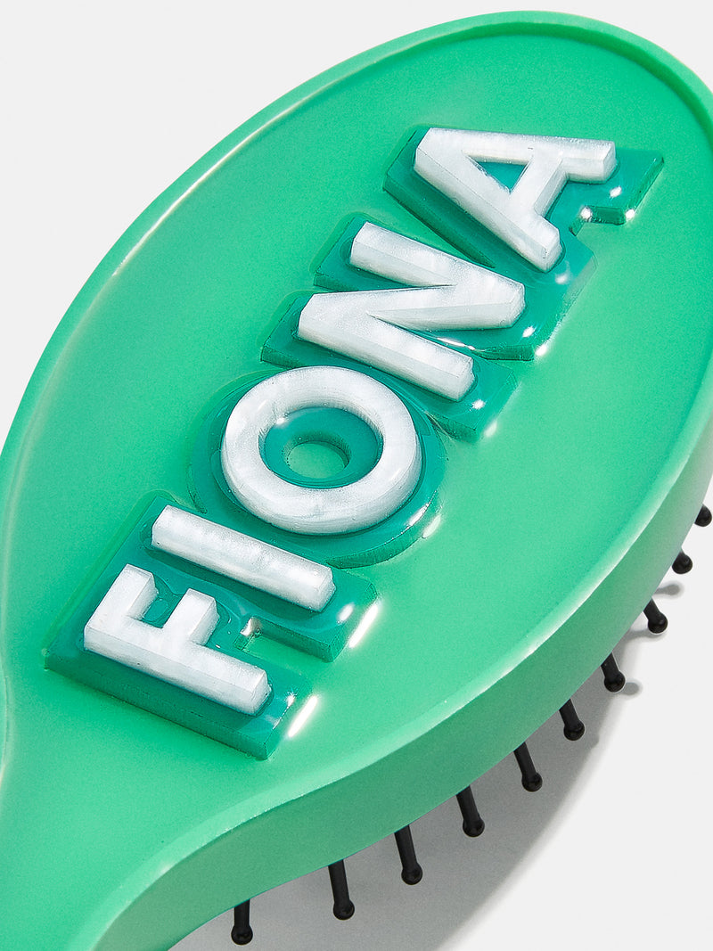 BaubleBar Block Font Mini Custom Hair Brush - Block Font Green - Personalized hair brush