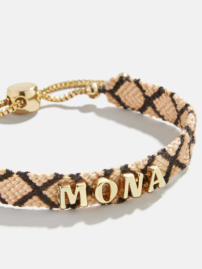 BaubleBar Custom Woven Friendship Bracelet - Neutral Criss Cross - Customizable bracelet