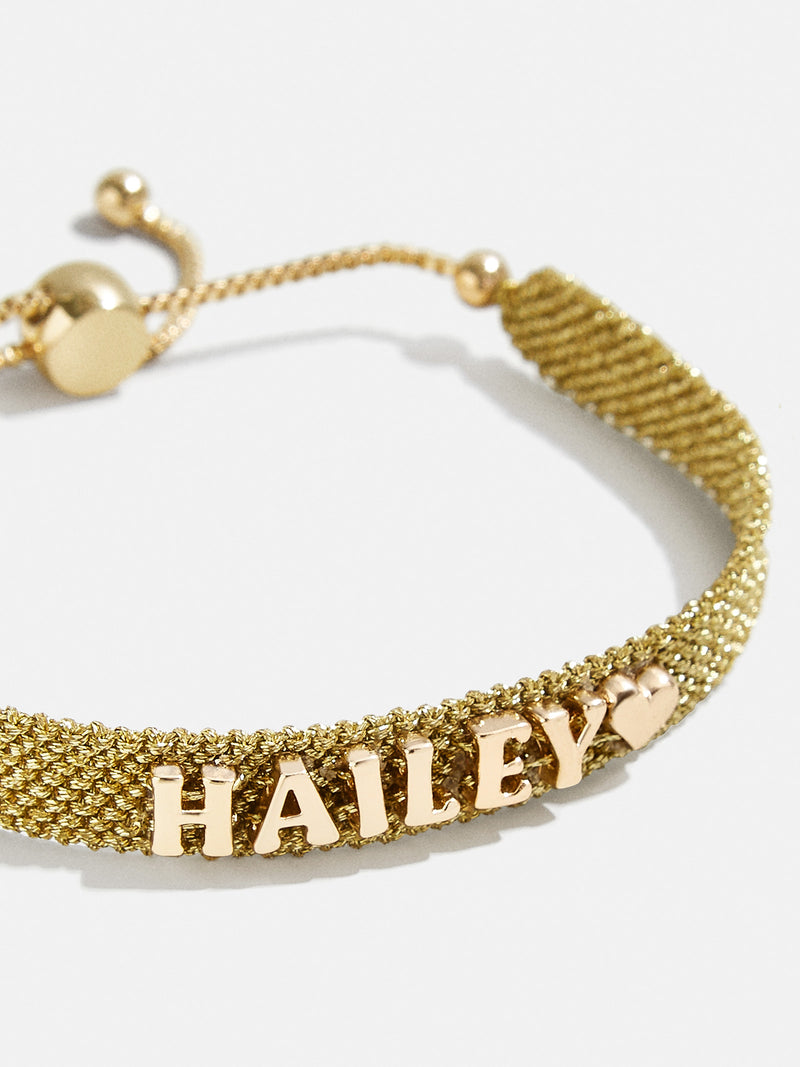 Woven Metallic Custom Friendship Bracelet Metallic Gold Stripes