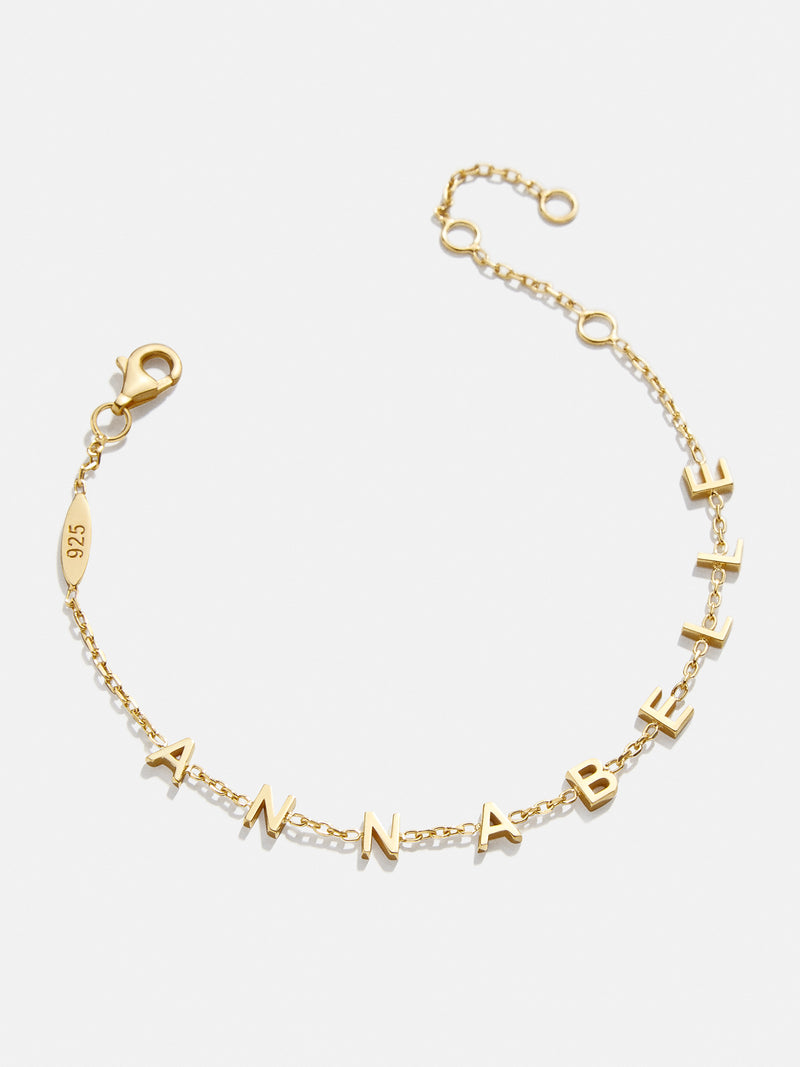 BaubleBar Mini 18K Gold Custom Spaced Letter Name Bracelet - Small - 
    18K Gold Plated Sterling Silver
  
