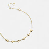 Mini 14K Gold Custom Spaced Letter Name Bracelet - 14K Gold