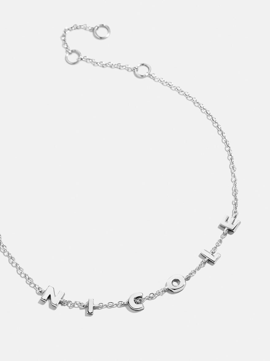 Mini Sterling Silver Spaced Letter Custom Bracelet - Sterling Silver