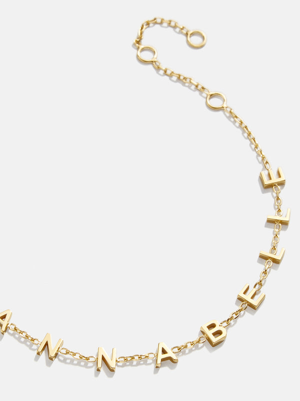 Mini 18K Gold Custom Spaced Letter Name Bracelet - Small