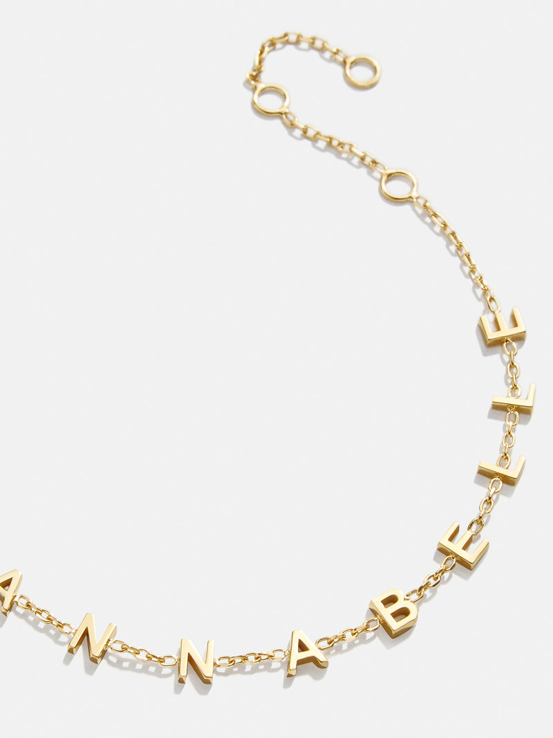 BaubleBar Mini 18K Gold Custom Spaced Letter Name Bracelet - Small - 
    18K Gold Plated Sterling Silver
  
