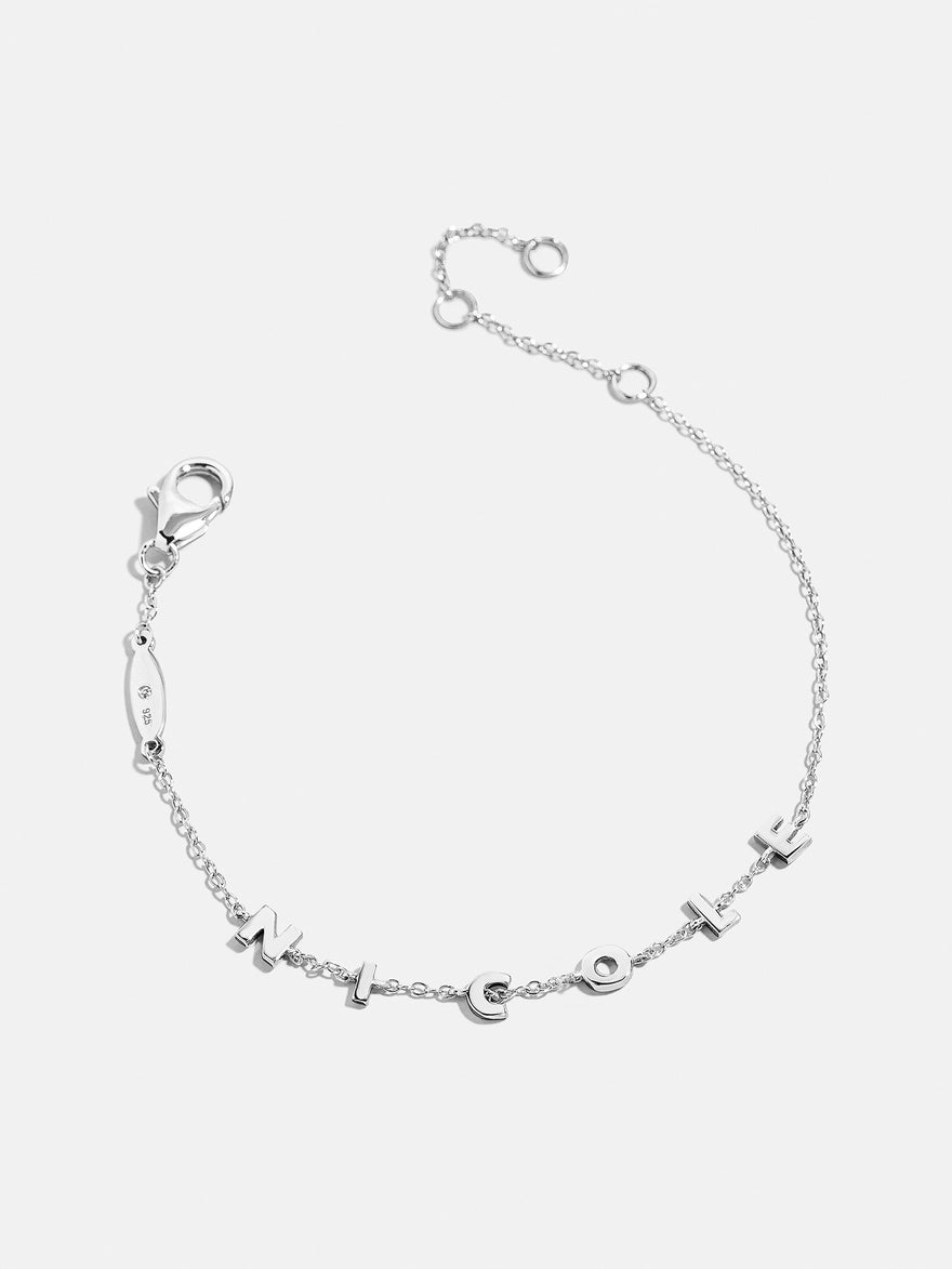 Mini Sterling Silver Spaced Letter Custom Bracelet - Sterling Silver