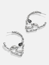 BaubleBar Bone Head Earrings - Halloween skeleton hoop earrings