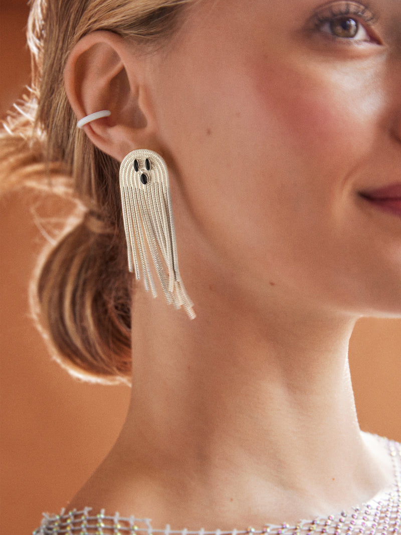 BaubleBar Drop Dead Gorgeous Earrings - Halloween crystal fringe statement earrings