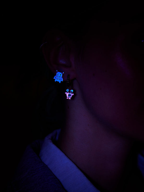 Monsters In The Closet Earring Glow-In-The-Dark Set - Glow-In-The-Dark Monsters Set