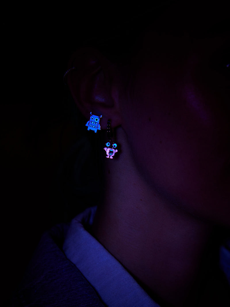 BaubleBar Monsters In The Closet Earring Glow-In-The-Dark Set - Glow-In-The-Dark Monsters Set - Three pairs of Halloween monster earrings