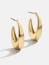 BaubleBar Hailee Earrings - Gold - Gold oval hoop earrings