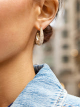 BaubleBar Hailee Earrings - Gold/Pavé - Gold oval hoop earrings