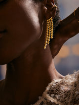 BaubleBar Eleanor Earrings - Gold metal tassel drop earrings