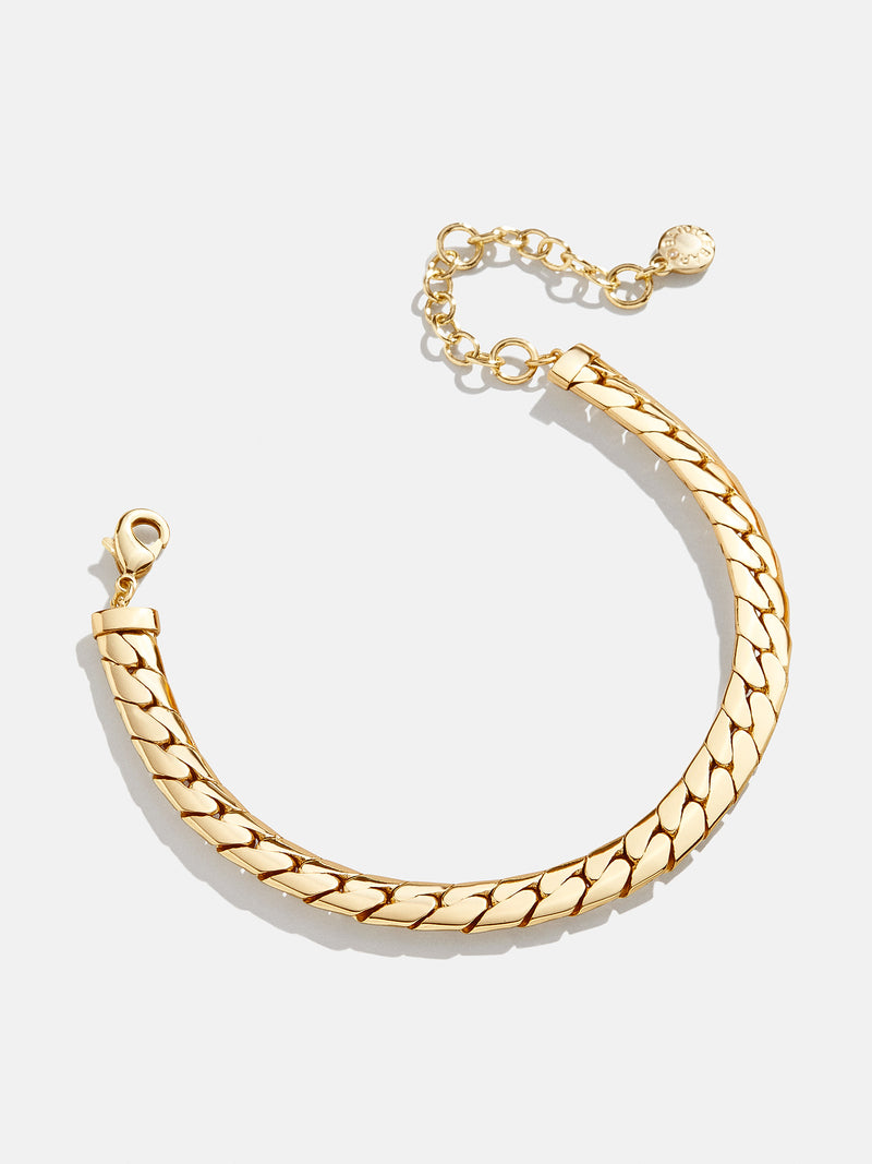 BaubleBar Scottie Bracelet - Gold - Gold curb chain bracelet