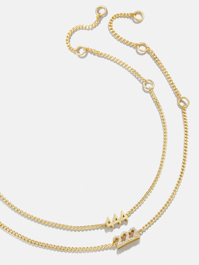 BaubleBar 18K Gold Angel Number Custom Nameplate Bracelet - 18K Gold Plated Sterling Silver, Cubic Zirconia stones