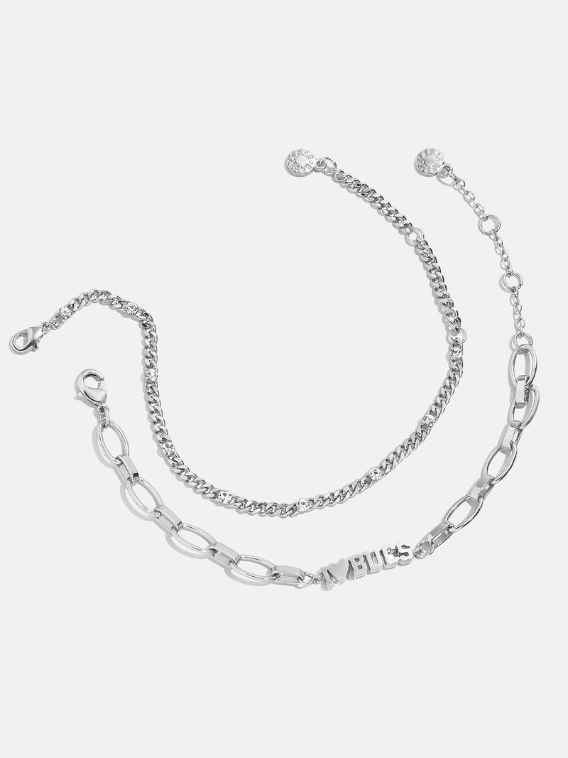 WEAR By Erin Andrews X BaubleBar Tampa Bay Buccaneers Chain Bracelet Set - Tampa Bay Buccaneers