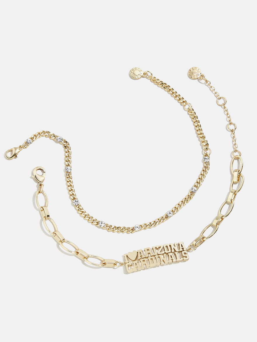 WEAR By Erin Andrews X BaubleBar Arizona Cardinals Chain Bracelet Set - Arizona Cardinals