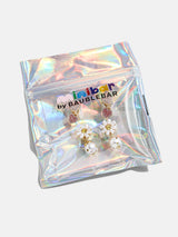 BaubleBar Charley Kids' Clip-On Earring Set - White - Two pairs of kids' clip-on earrings