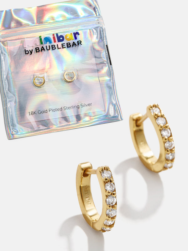 Tori 18K Gold Kids' Earrings - Gold/Pavé