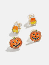 BaubleBar Candy Please Kids' Clip-On Earring Set - Candy Please Set - Two pairs of kids' Halloween clip-on earrings