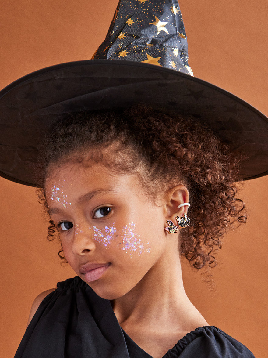 Scaredy Cat Kids' Clip-On Earring Set - Black Cat