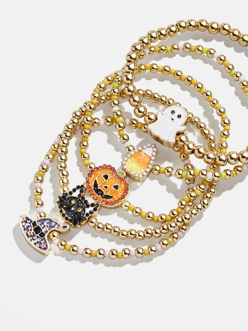BaubleBar Too Cute To Spook Kids' Pisa Bracelet Set - Five kids' Halloween stretch bracelets