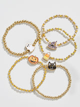 BaubleBar Too Cute To Spook Kids' Pisa Bracelet Set - Five kids' Halloween stretch bracelets