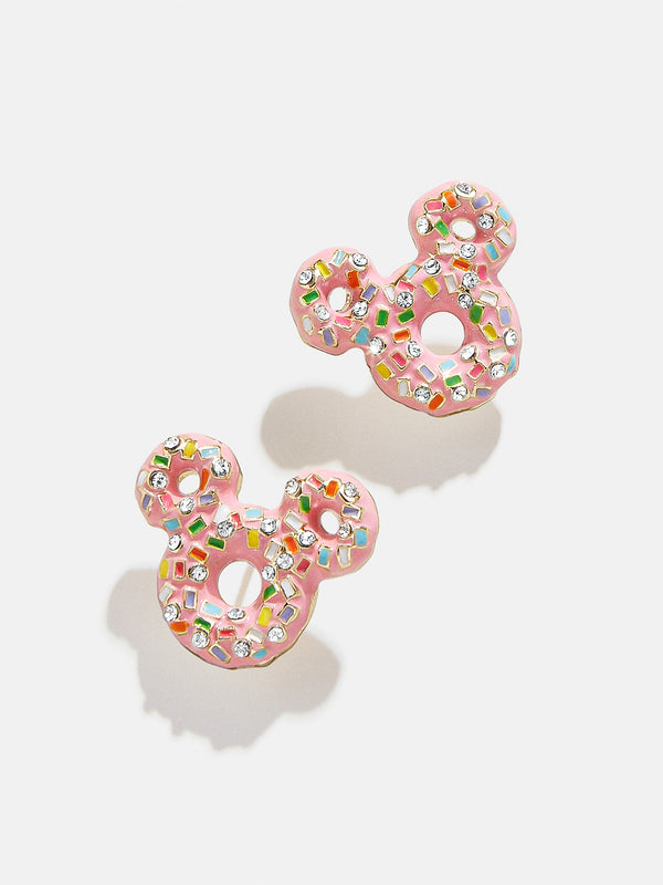 Mickey Mouse disney Doughnut Stud Earrings - Pink