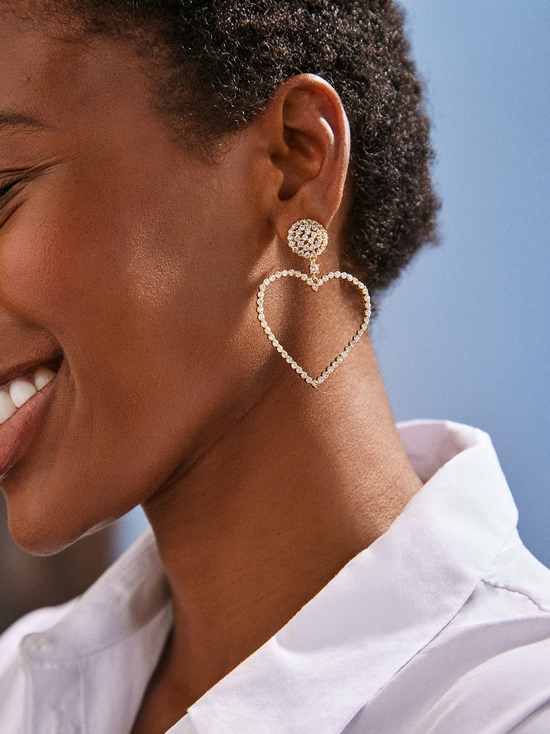BaubleBar Kelly Earrings - Heart statement earrings