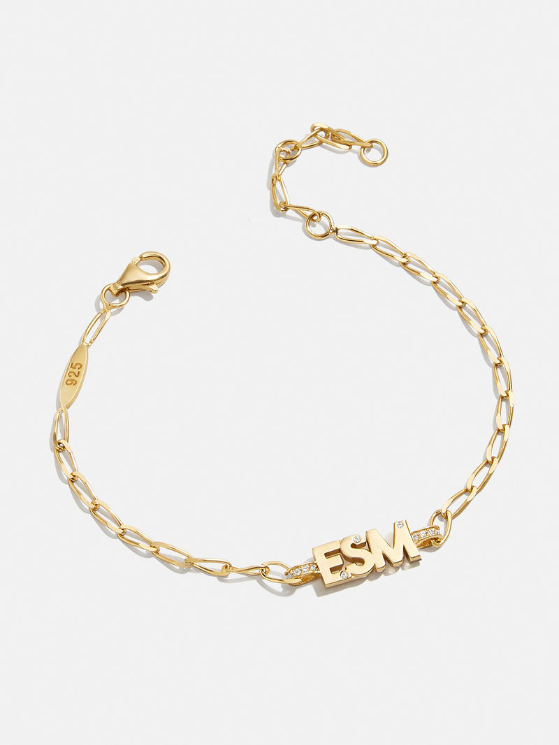 BaubleBar 18K Gold Mini Initial Custom Bracelet - Gold - 
    18K Gold Plated Sterling Silver
  
