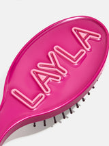 BaubleBar Fine Line Mini Custom Hair Brush - Fine Line Magenta - 
    Personalized hair brush
  
