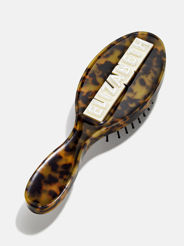 Block Mini Custom Hair Brush - Block Font Tortoise