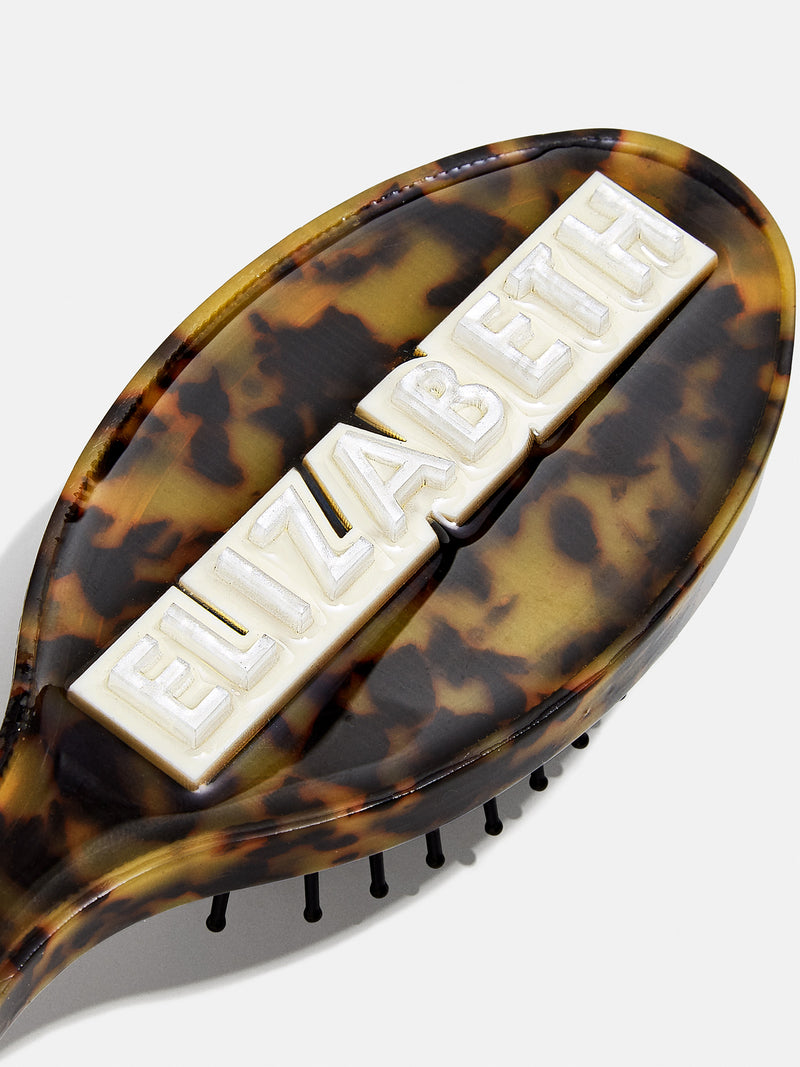 BaubleBar Block Mini Custom Hair Brush - Block Font Tortoise - Personalized hair brush