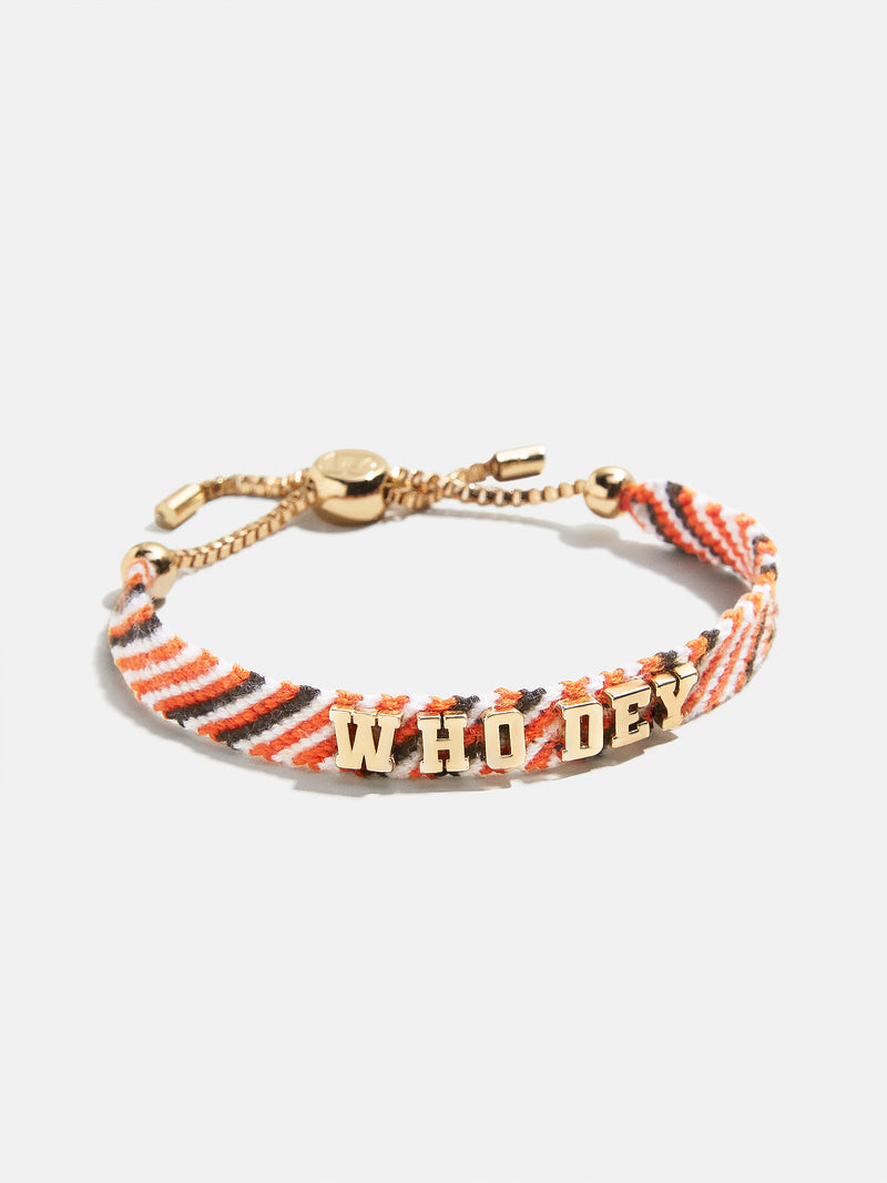 BaubleBar Cincinnati Bengals NFL Woven Friendship Bracelet - Cincinnati Bengals - NFL pull-tie bracelet