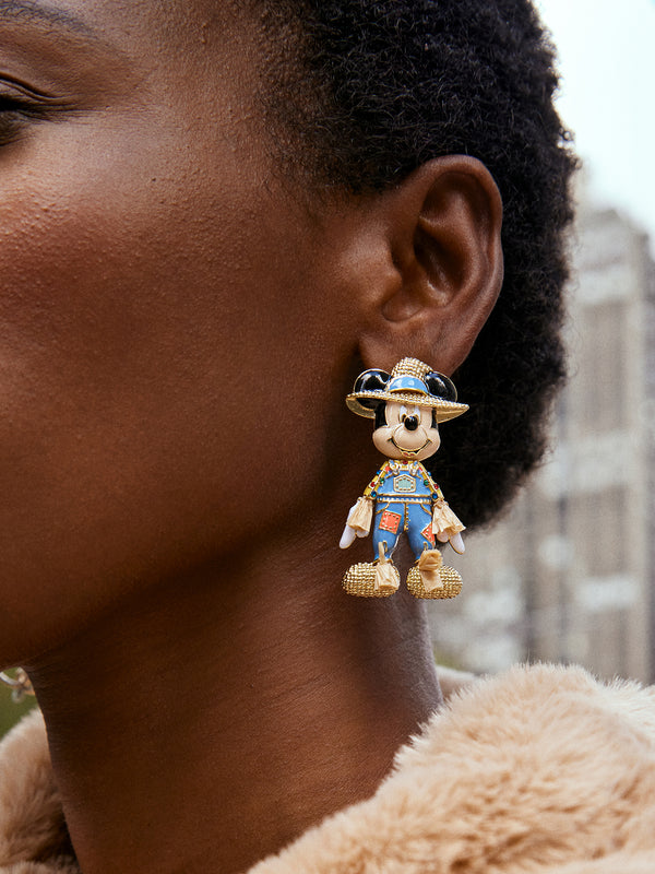 Mickey Mouse Disney Scarecrow Earrings - Beige