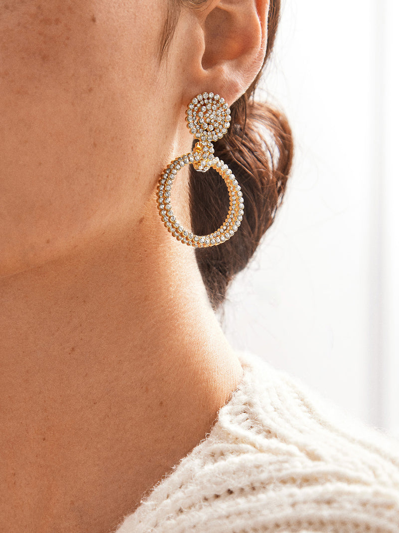 BaubleBar Sasha Earrings - Gold/Pavé - 
    Statement earrings
  
