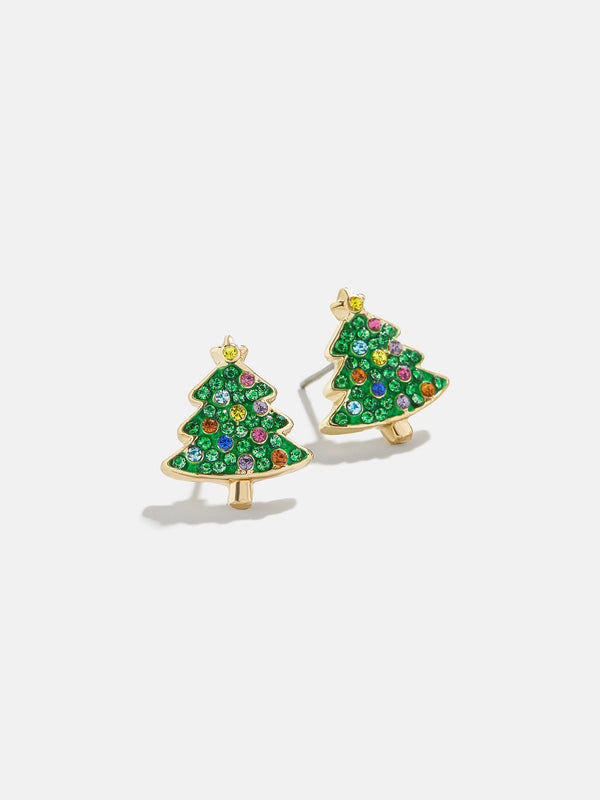 Mini Holiday Motif Earrings - Christmas Tree Studs