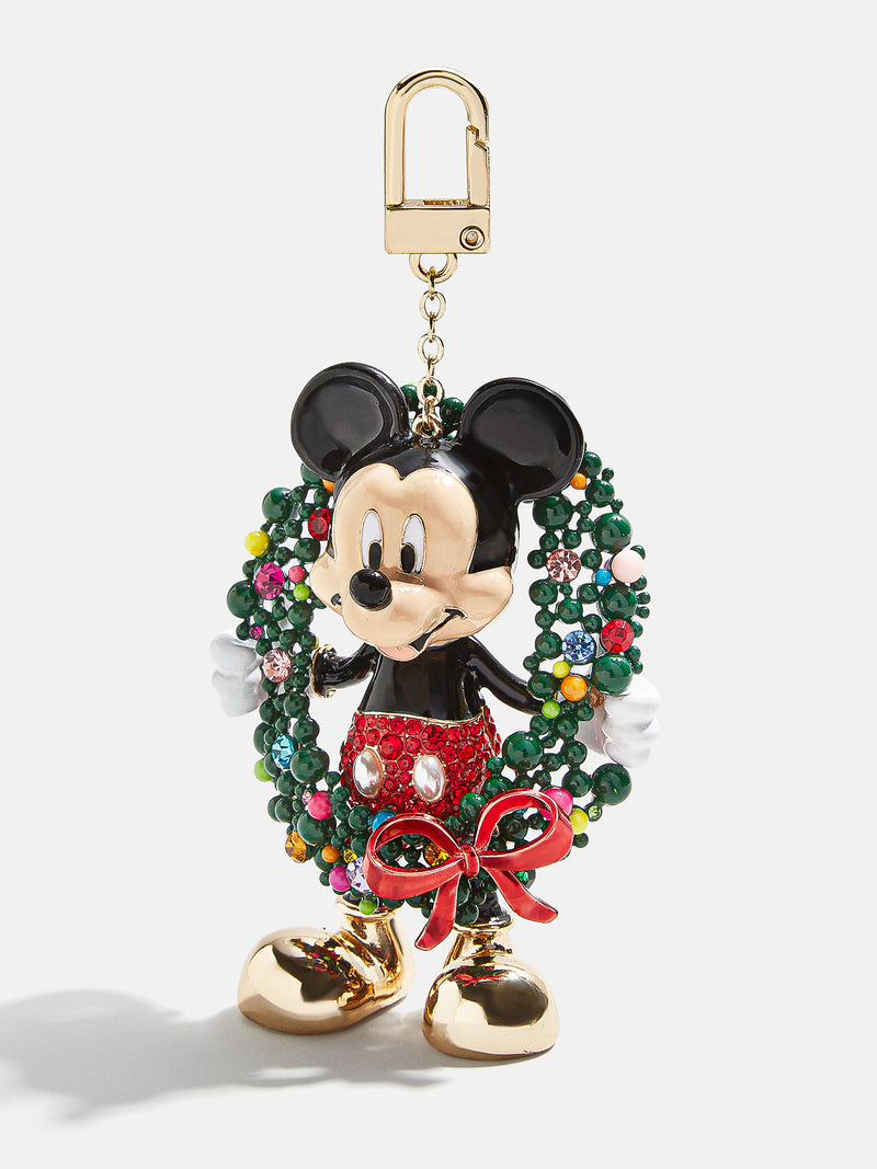 BaubleBar Mickey Mouse Holiday Welcome Wreath Disney Bag Charm - Mickey Mouse Holiday Wreath - Stocking Stuffer Deal