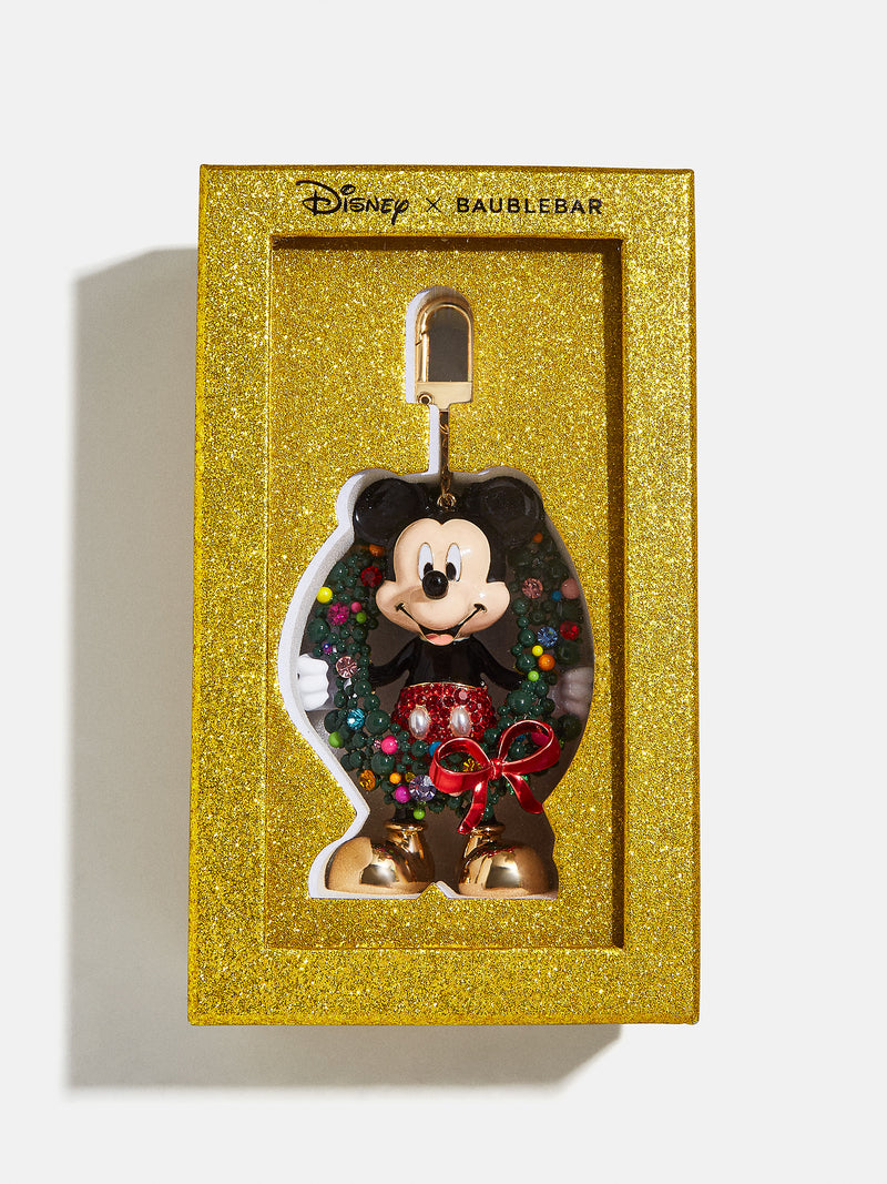 BaubleBar Mickey Mouse Holiday Welcome Wreath Disney Bag Charm - Mickey Mouse Holiday Wreath - Stocking Stuffer Deal